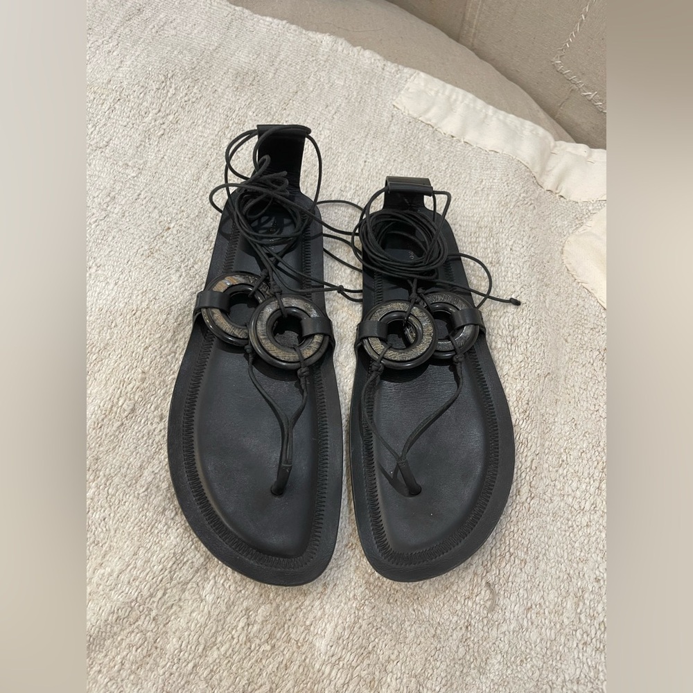 The Row Black Minimalist Sandals